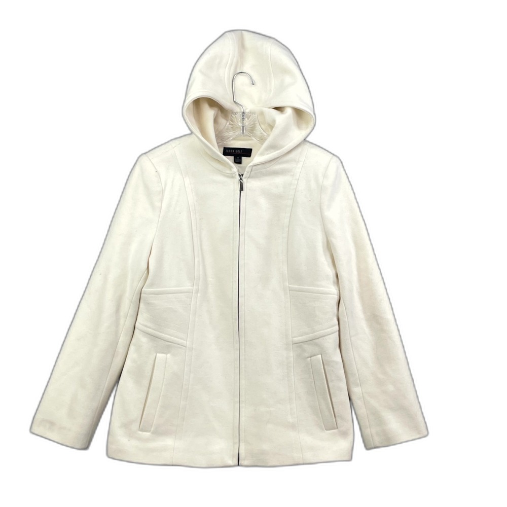 Jason Kole Wool Hooded Coat Womens Medium Lined Pockets Gorpcore Outdoor Preppy